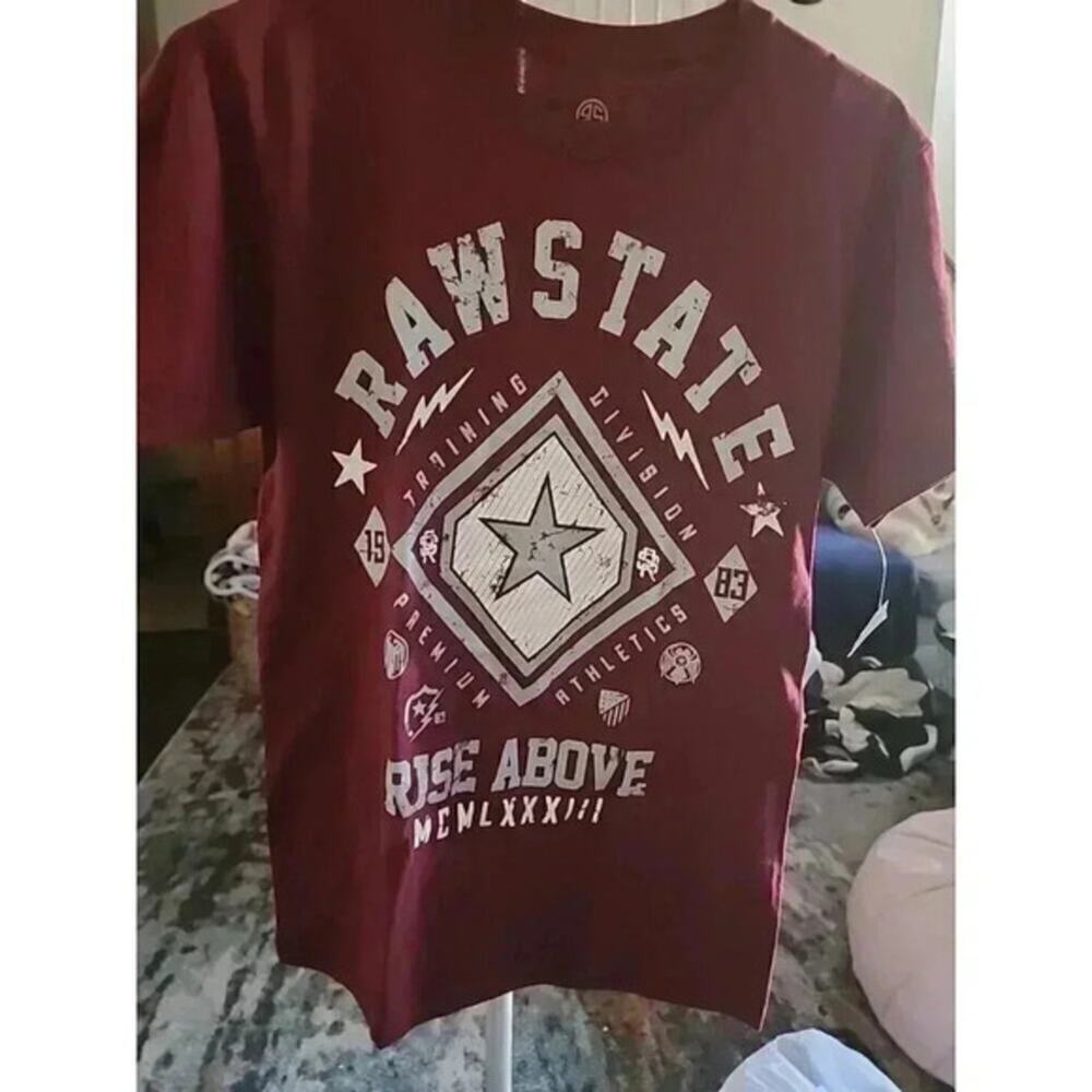 Raw State Affliction T Shirt All Over Print‎ Sz Small NWT CR6 Excellent